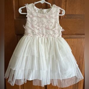Elegant White and Pink Kids Dress